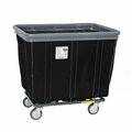 R&B Wire Products Vinyl Basket Truck with Air Cushion Bumper and Steel Base, 6 Bushel, Black 406SOBC/BLK