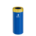 Glaro 12 gal Trash Can, Blue/Satin Brass W-1232BL-BE-W2