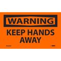 Nmc Warning Keep Hands Away Label, Pk5, 3 in Height, 5 in Width, Pressure Sensitive Vinyl W449AP