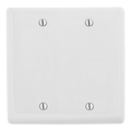 Hubbell Wiring Device-Kellems Blank Cover Plates, Number of Gangs: 2 Nylon, White NP23W