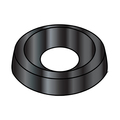 Zoro Select Countersunk Washer, Fits Bolt Size #6 Steel, Black Oxide Finish, 10000 PK 06WCB