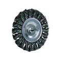 Weiler Wire Wheel, 3-1/4"Diameter, .014 Knotted Wire, 1/4"Round Stem, 25, 00 WEI17681