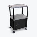 Luxor AV Cart, 3 Shelves Cabinet and Black Legs, 42"H WT42GYC2-B