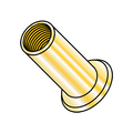 Zoro Select Rivet Nut, 1/4"-20 Thread Size, 0.465 in - 0.475 in Flange Dia., .610 in - .640 in L, Steel XS-14080