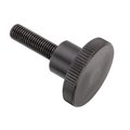 Zoro Select Thumb Screw, 5/16"-24 Thread Size, Round, Black Oxide Steel, 1/4 in Head Ht, 1 3/4 in Lg Z1097