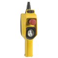 Schneider Electric Pendant control station, Harmony XAC, plastic, yellow, 1 2 directional push button, 1 emergency stop XACD22A0105