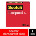 3M Tape, Scotch(r), Transparent, 19mm x 65.8m 600
