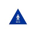 Trimco Blue ADA Triangle Men Bathroom Sign Blue 753.BLUE