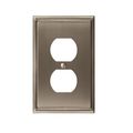 Amerock Mulholland 1 Receptacle Wall Plates, Number of Gangs: 1 Zinc, Satin Nickel Finish BP36522G10