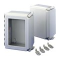 Nvent Hoffman Compression-Molded Fiberglass Enclosure, 12 in H, 10 in W, 6 in D, NEMA 4; 4X; 12; 13, Hinged A12106CHSCFG