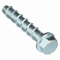 Zoro Select Concrete Screw, 1/2" Dia., Hex, 3 in L, Steel Zinc Plated, 25 PK U70520.050.0300