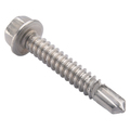 Zoro Select Self-Drilling Screw, 1/4" x 1 1/2 in, Plain 410 Stainless Steel Hex Head External Hex Drive, 25 PK U31860.025.0150
