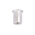Zoro Select Rivet Nut, 1/4"-20 Thread Size, 0.5 in Flange Dia., 0.58 in L, Aluminum, 50 PK U69315.025.0165