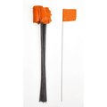 Mutual Industries 2.5" X 3.5" X 30" Wire Glo Orange Flags 1000C 15901-145-30