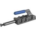 Kipp Push-Pull Clamp, Heavy Version F2=12000, Steel Phosphated, Comp: Plastic Comp: Blue, 133 MM Base K0087.1200