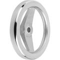 Kipp 2-Spoke Handwheel, Aluminum, Diameter D1= 125, Bore Dia. D2= 0.375", Without Grip K0162.0125XCO