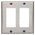 Leviton 2-Gang /GFCI Device Wallplate, Std Size 302 Stainless Steel 84409-40