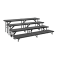 National Public Seating Straight Standing Choral Riser, 4 Level, Gray Carpet RS4LC-02