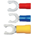 Quickcable 22-18 AWG PVC Locking Spade Terminal #8 Stud PK100, Insulation Color: Red 160131-2100