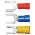 Quickcable 12-10 AWG PVC Spade Terminal #8 Stud PK100, Connection Material: Tin-Plated Copper 160425-2100