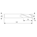 Ac Drills End Mill, Std Rad, 38Hl x3Fl, 1/4"dia Unctd 30605-060