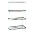 Quantum Storage Systems Wire Shelving, 24"X36"X86", Proform, Green Epoxy WR86-2436P