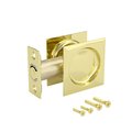 Richelieu 2 716inch 62 mm Square Pocket Door Passage Pull, Bright Brass 17SBB10