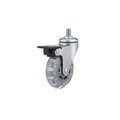 Richelieu Hardware Contemporary Furniture Caster, Swivel with Brake, with Threaded Stem, Light Gray 27583020502
