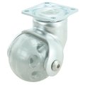 Richelieu Hardware Contemporary Ball Caster, Swivel Without Brake, with Plate, Satin Chrome, Gray 75002010501