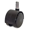 Richelieu Hardware Dual-Wheel Furniture Caster, Swivel Without Brake, with Friction Grip Stem, Black F22815