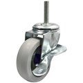 Madico Industrial Casters for General Use, Swivel with Brake, with Threaded Stem, Gray F24733