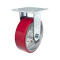 Madico Heavy-Duty Mold‐On Polyurethane Industrial Casters, Fixed, with Plate, Red F25006