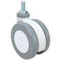 Richelieu Hardware Contemporary Medical Caster, Swivel Without Brake, with Threaded Stem, Gray, White F47052