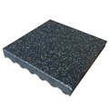 Rubber-Cal Eco-Safety Interlocking Playground Tile- 3 x 19.5 x 19.5 In- 50 Pk - 132 Sq Ft - Blue/White Speckled 04-128-BW-50PK