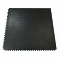 Rubber-Cal Revolution Interlocking Rubber Floor, 36 in Long x 36 in Wide, 0.5 in Thick, 2 PK 03-203-WTILE-2