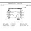 Tyc Radiator 1998 Jeep Grand Cherokee 4.0L, 2182 2182