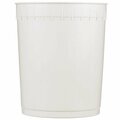Tricorbraun 3 Gal Ldpe Light Weight Open Head Pail, Round, White, No Hole For Handle 039157