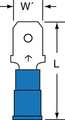 3M Male Disconnect, Blue, 16-14AWG, PK1000 MVU14-250DMK