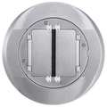 Hubbell Wiring Device-Kellems Electrical Box Cover, 2 Gangs, Round, Aluminum S1CFCAL