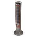 Air King 3-1/2" Tower Fan, Oscillating, 3 Speeds, 120VAC, Gray, Remote Control 9554