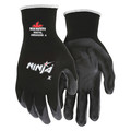 Mcr Safety Bi-Polymer Coated Gloves, Palm Coverage, Black, M, PR N9674M