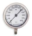 Ashcroft Pressure Gauge, 0 to 600 psi, 1/4 in MNPT, Stainless Steel, Black 45-1009A 02L 600 PSI