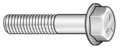 Zoro Select Grade 5, 3/8"-16 Flange Bolt, Zinc Plated Steel, 1-3/4 in L, 25 PK 2FE30