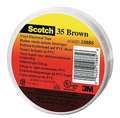 3M Electrical Tape, 7 mil, 1/2"x20 ft, Brown, PK100 35-BROWN-1/2X20FT