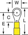 3M 26-24 AWG Nylon Ring Terminal #6 Stud PK1000 MN24-6RK