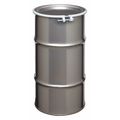 Zoro Select Open Head Transport Drum, 304 Stainless Steel, 16 gal, Unlined, Silver ST1604