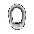 Zoro Select Oval Eye Nut, 5/16"-18 Thread Size, 3/8 in Thread Lg, 316 Stainless Steel, Hot Dipped Galvanized 16510 5