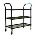 Zoro Select Wire Cart, 3 Shelf, 60x24x39, Black 2HDJ8