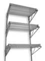 Zoro Select Steel Wire Wall Shelving, 18"D x 24"W x 54"H, Chrome 2HGE8