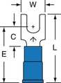 3M 16-14 AWG Vinyl Block Fork Terminal #8 Stud PK1000 MVU14-8FBK